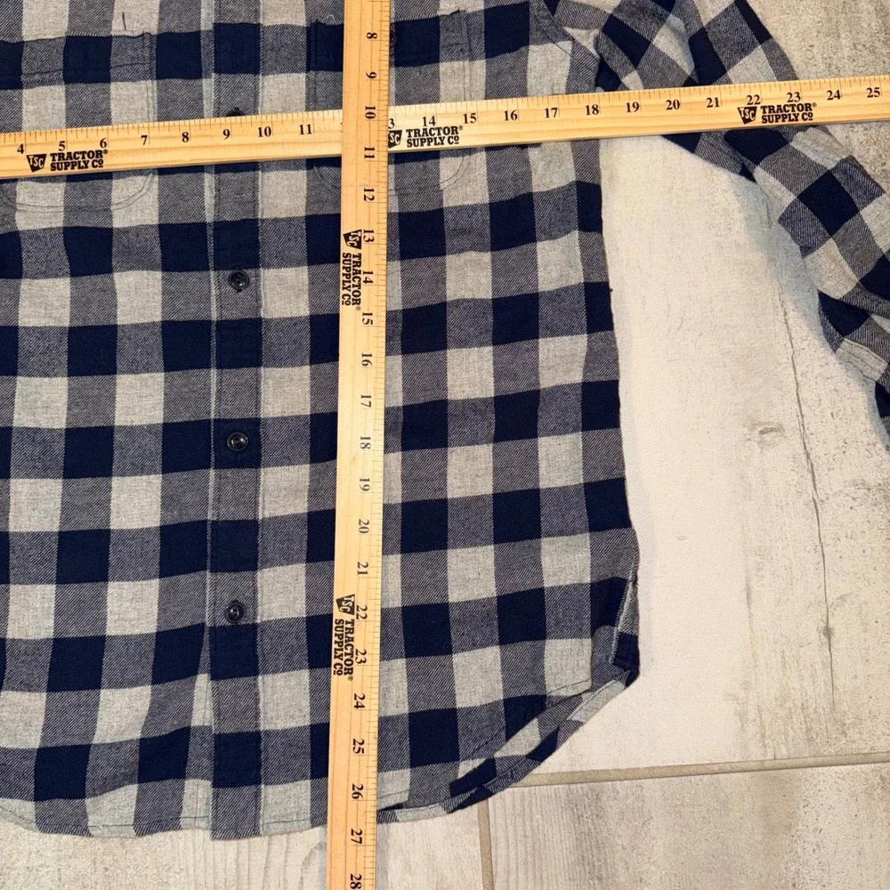 GAP Kids Boys Plaid Long Sleeve Button‎ Down Shirt XXL Regular Blue Grey